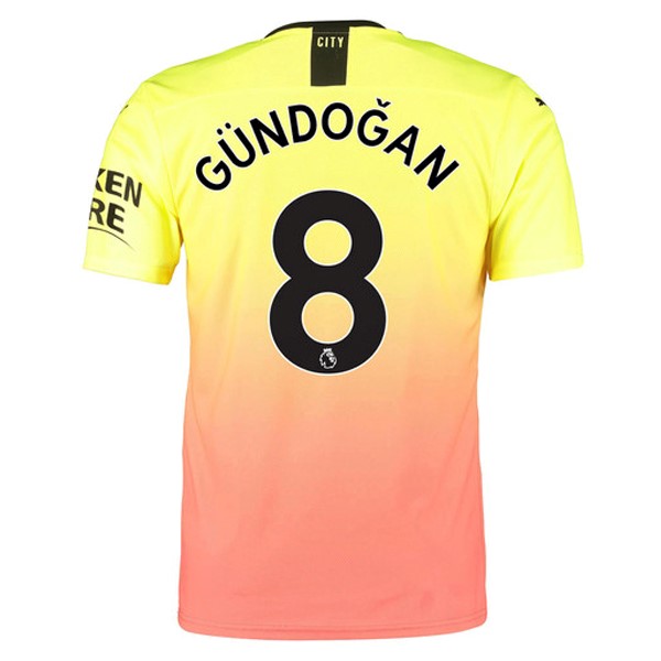 Camiseta Manchester City NO.8 Gundogan Tercera equipo 2019-20 Naranja